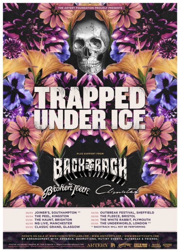 trapped under ice