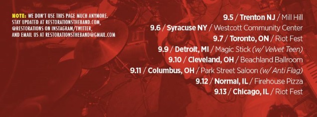 RESTORATIONS on tour