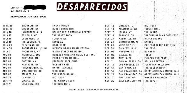 DESAPARECIDOS tour