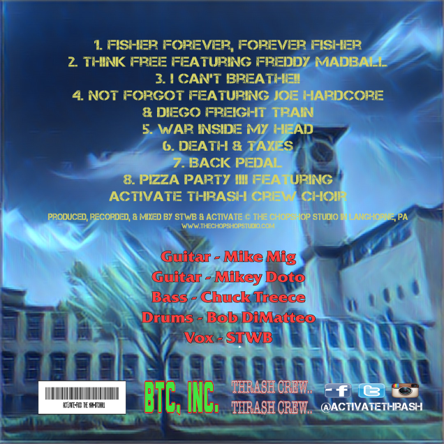 Introducing crossover powerhouse ACTiVATE, feat. members of BAD BRAINS, BLACKLISTED, REIGN SUPREME and more! 1 FUCK THE MAN - Back Cover