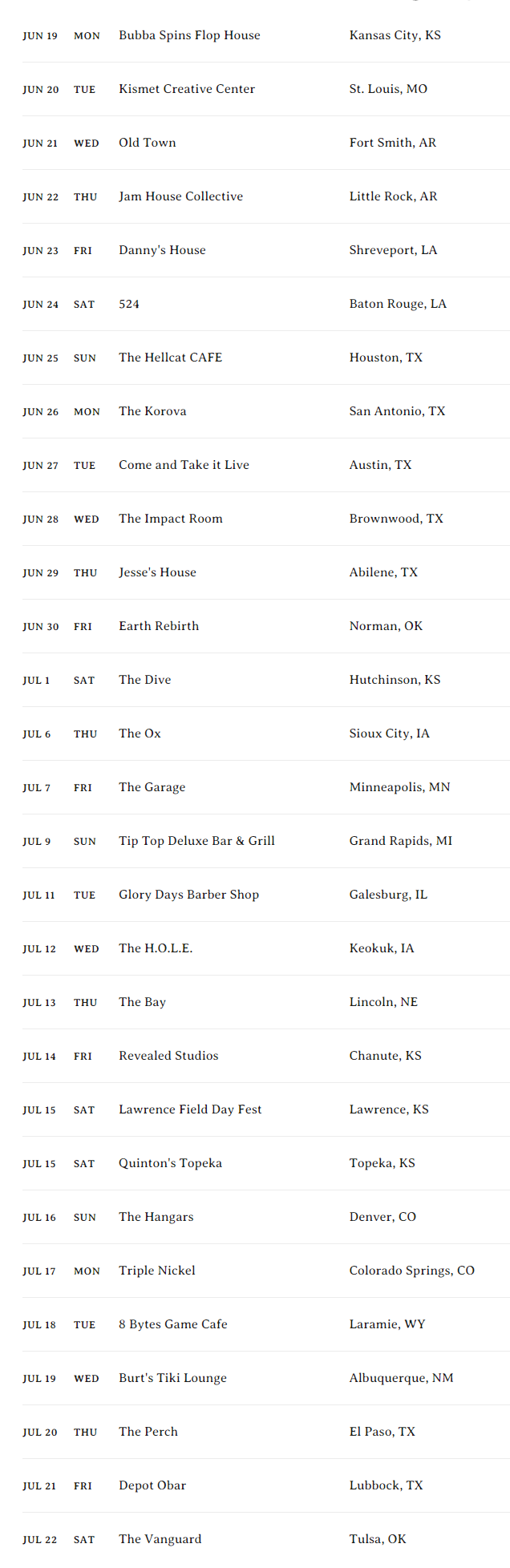 BOYS HOME live dates